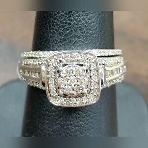 Diamond Wedding Ring Set | Size 7, 6.75 | 925 Sterling Silver | 0.51 ctw